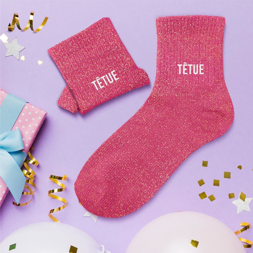 Chaussettes paillettes "TETUE"