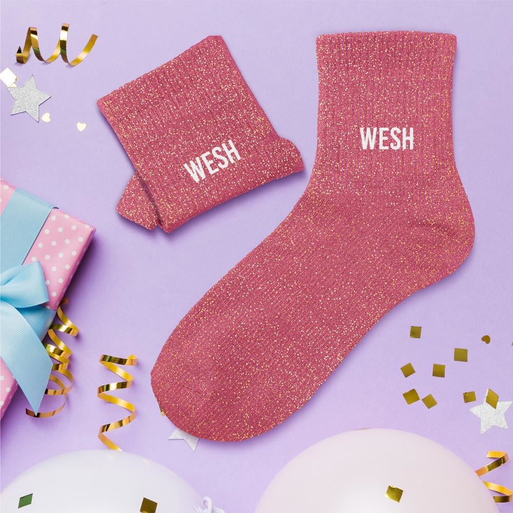 Chaussettes paillettes "WESH"