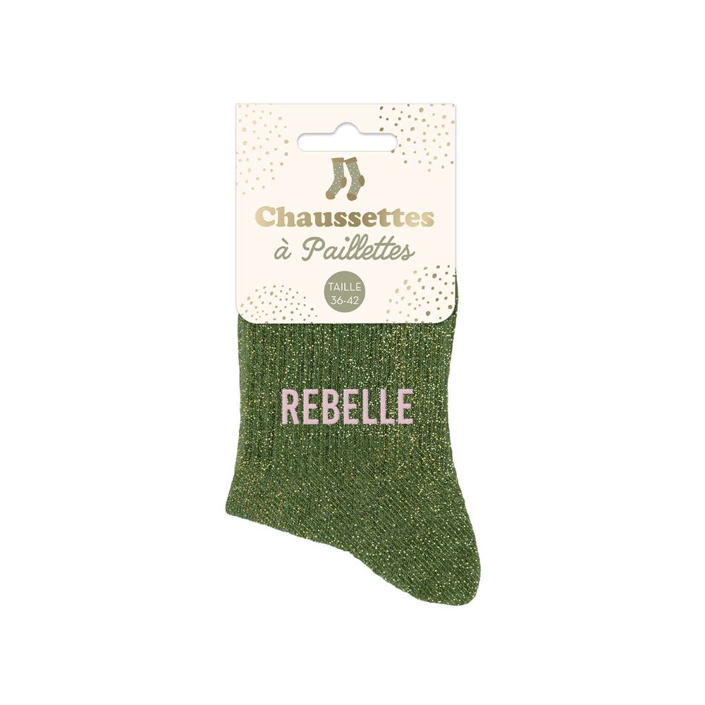 Chaussettes paillettes "REBELLE"