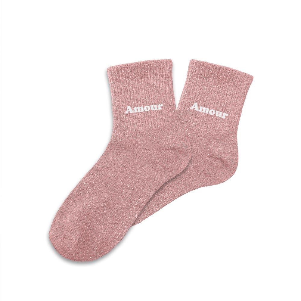 Chaussettes paillettes enfant "amour" taille 30-35