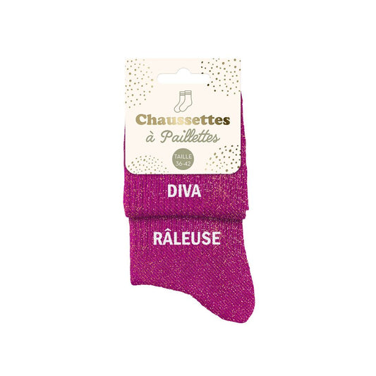 Chaussettes paillettes duo "DIVA RALEUSE"