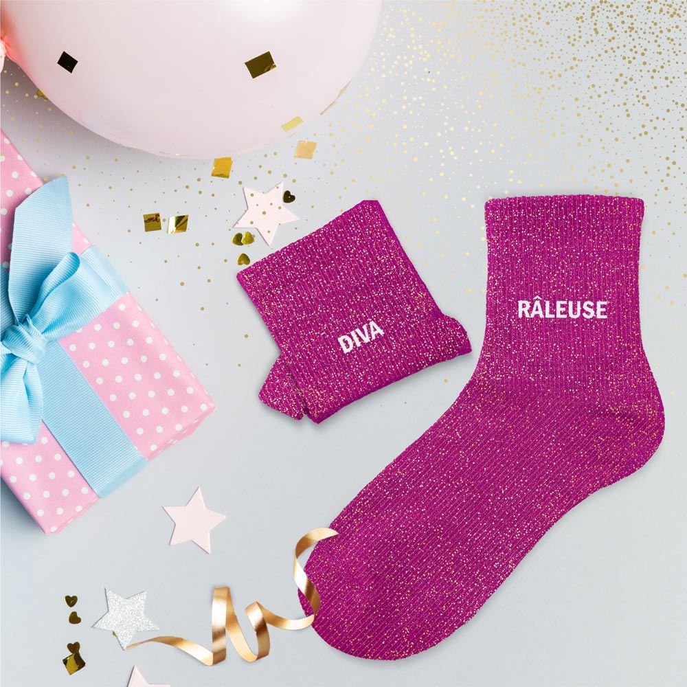 Chaussettes paillettes duo "DIVA RALEUSE"