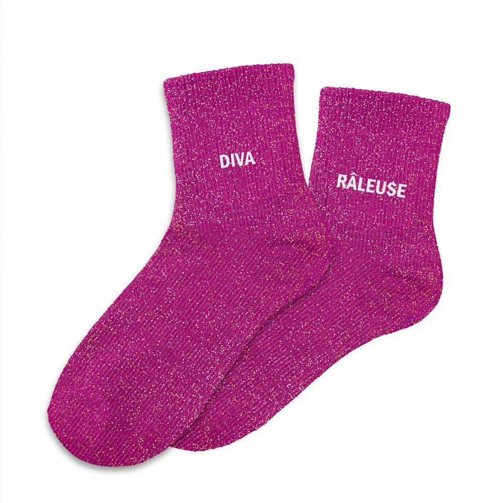Chaussettes paillettes duo "DIVA RALEUSE"