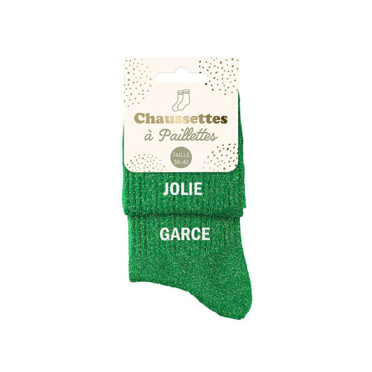 Chaussettes paillettes duo "JOLIE GARCE"