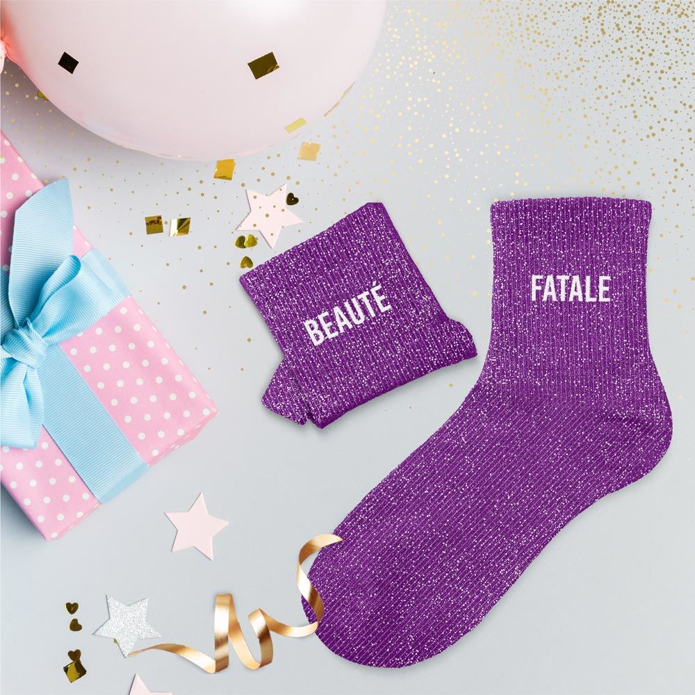 Chaussettes paillettes duo "BEAUTE FATALE"