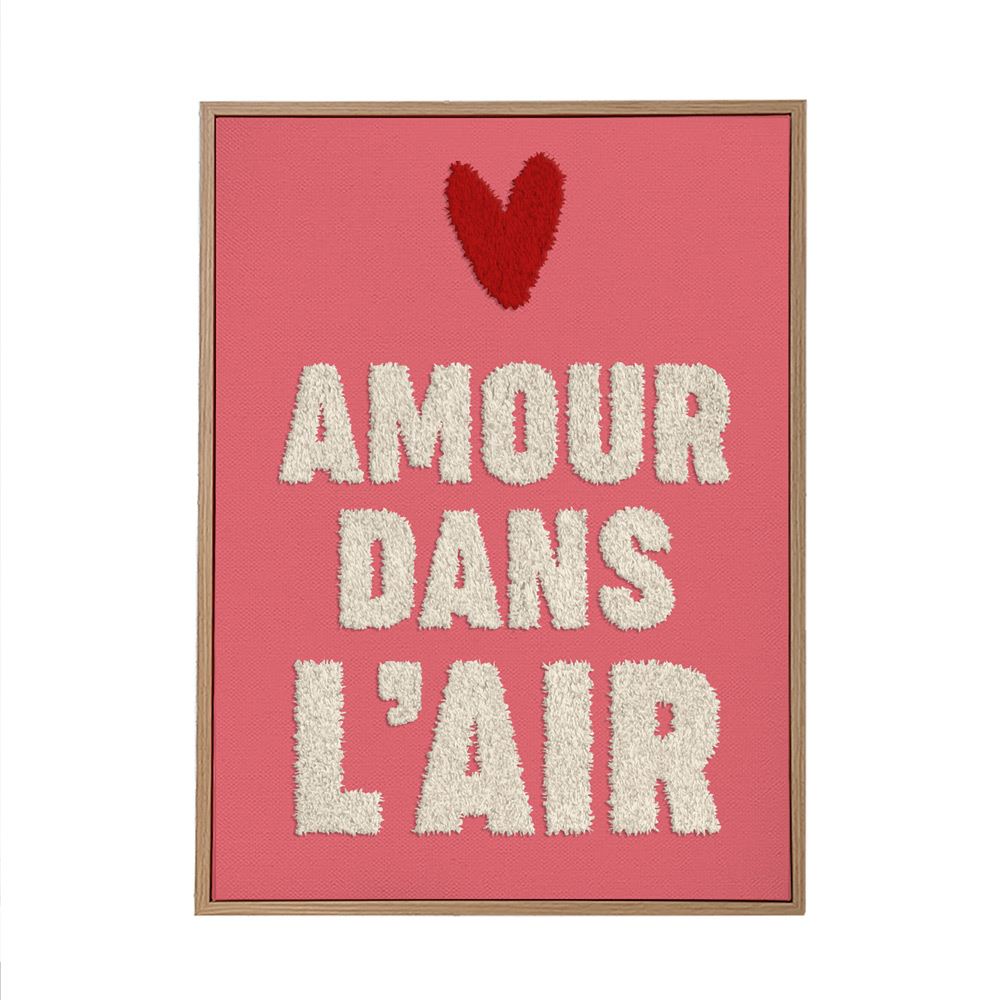 Toile tuftee "Amour dans l'air" - 30x40 cm