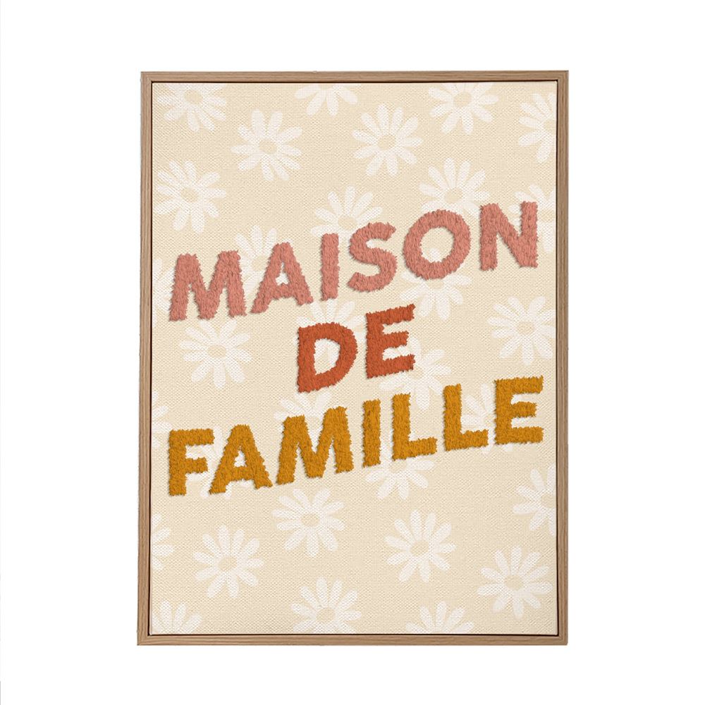 Toile tuftee "maison de famille" - 30x40 cm