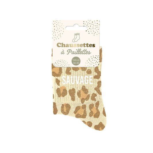 Chaussettes paillettes "SAUVAGE"