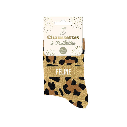 Chaussettes paillettes "FELINE"