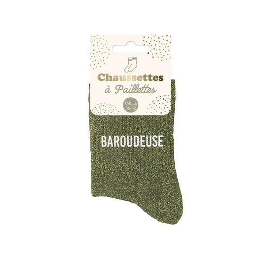 Chaussettes paillettes "BAROUDEUSE"