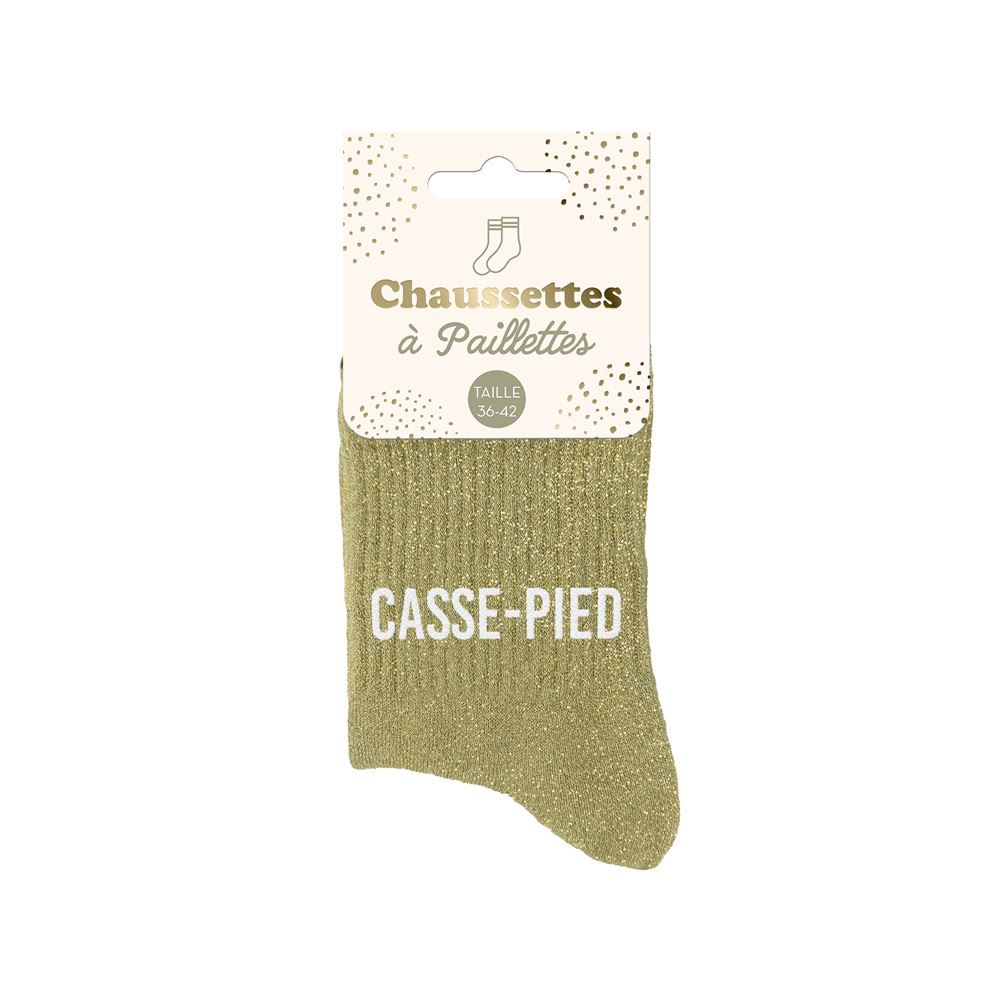 Chaussettes paillettes "CASSE PIED"