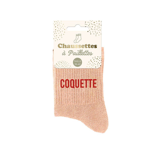 Chaussettes paillettes "COQUETTE"