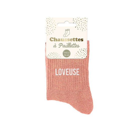 Chaussettes paillettes "LOVEUSE"