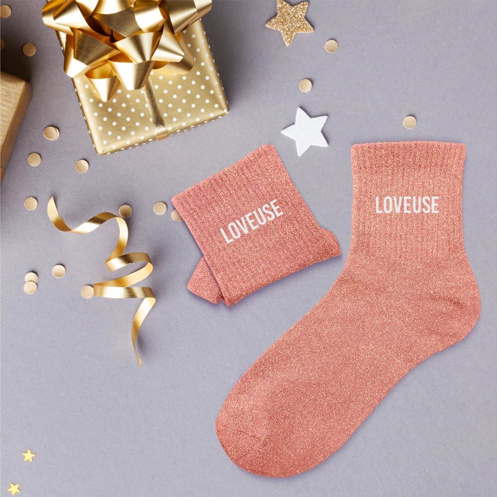 Chaussettes paillettes "LOVEUSE"
