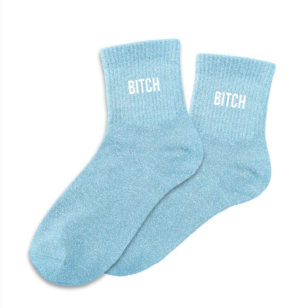 Chaussettes paillettes "BITCH"