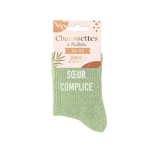 Chaussettes paillettes "SOEUR COMPLICE"