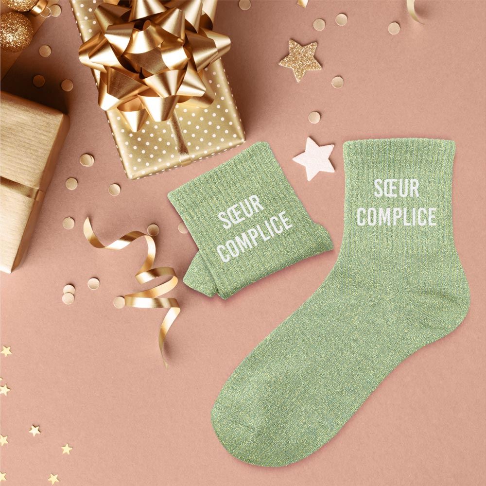 Chaussettes paillettes "SOEUR COMPLICE"