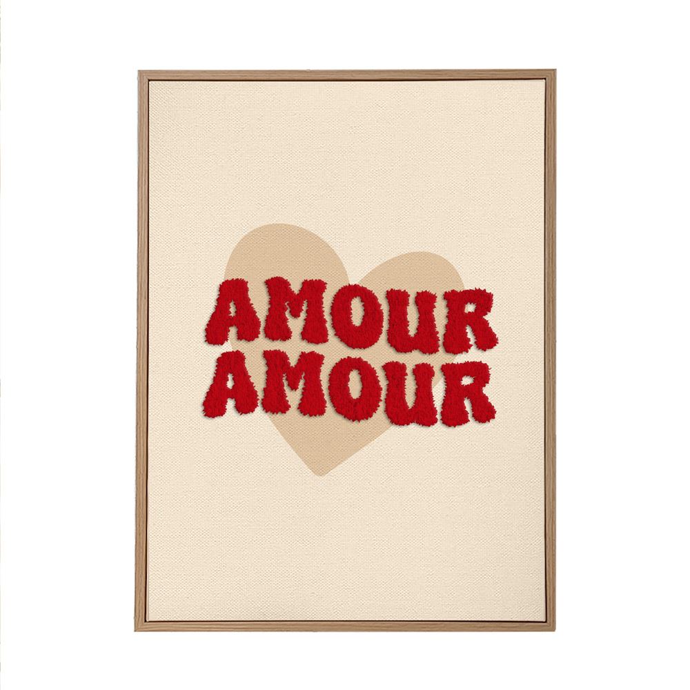 Toile tuftee "amour amour" - 30x40 cm