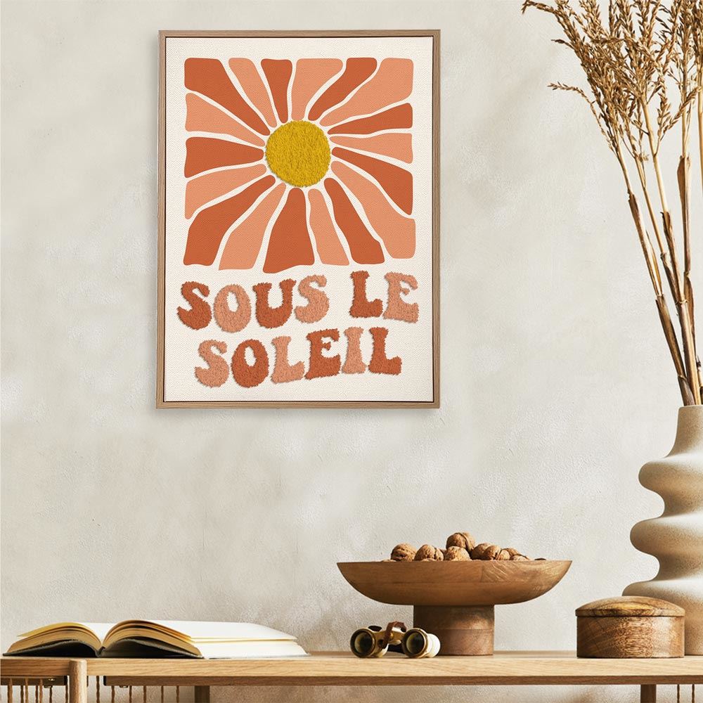Toile tuftee "sous le soleil " - 30x40 cm