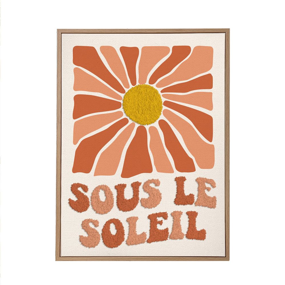 Toile tuftee "sous le soleil " - 30x40 cm