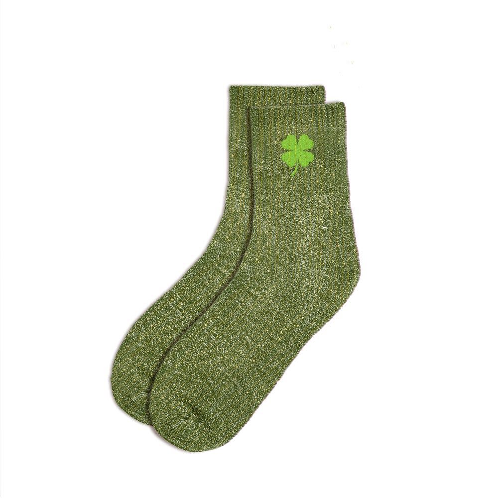 Chaussettes paillettes chance "trèfle"