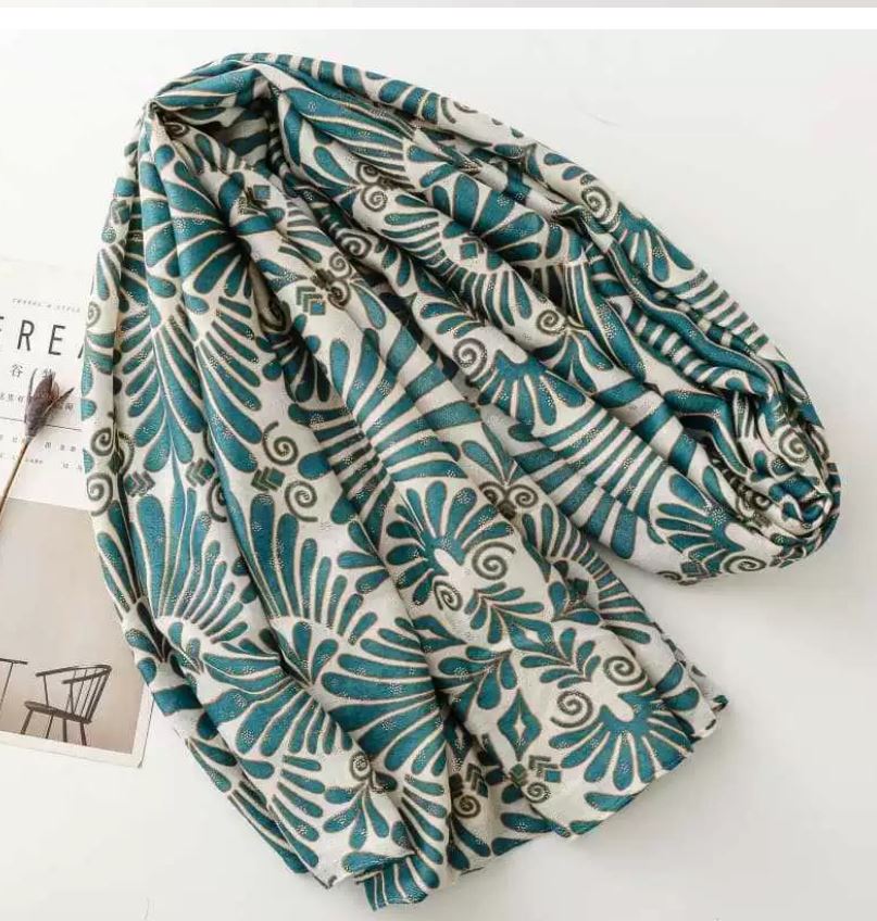 Grand foulard imprimé avec dorure