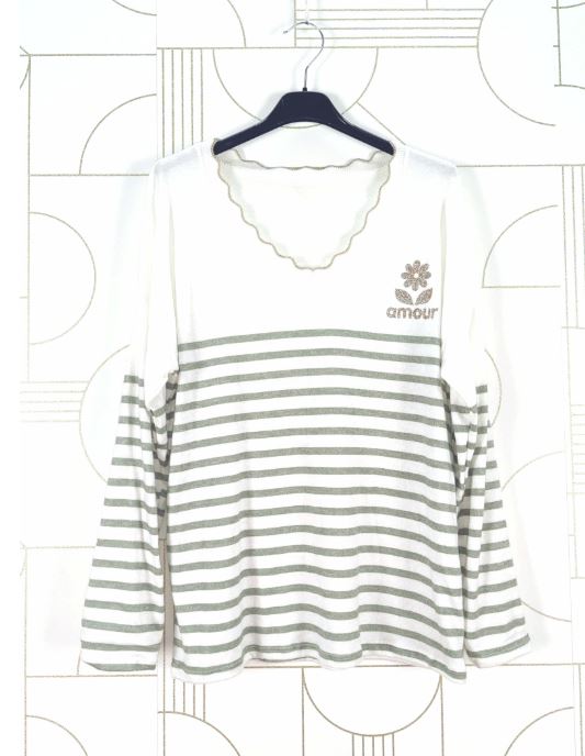 T-shirt manches longues à rayure