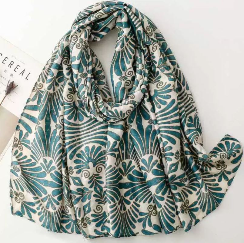Grand foulard imprimé avec dorure
