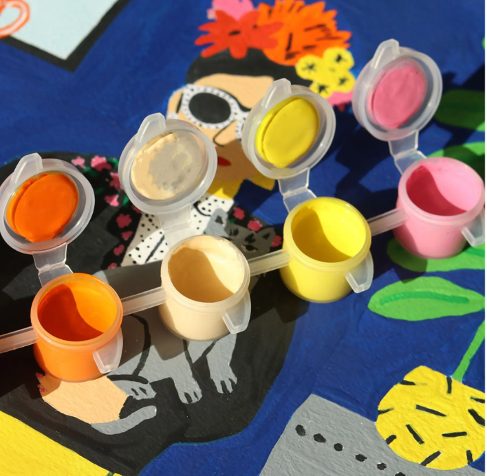 Coffret peinture au numéro - La fille aux chats par Guillaume Denaudhome