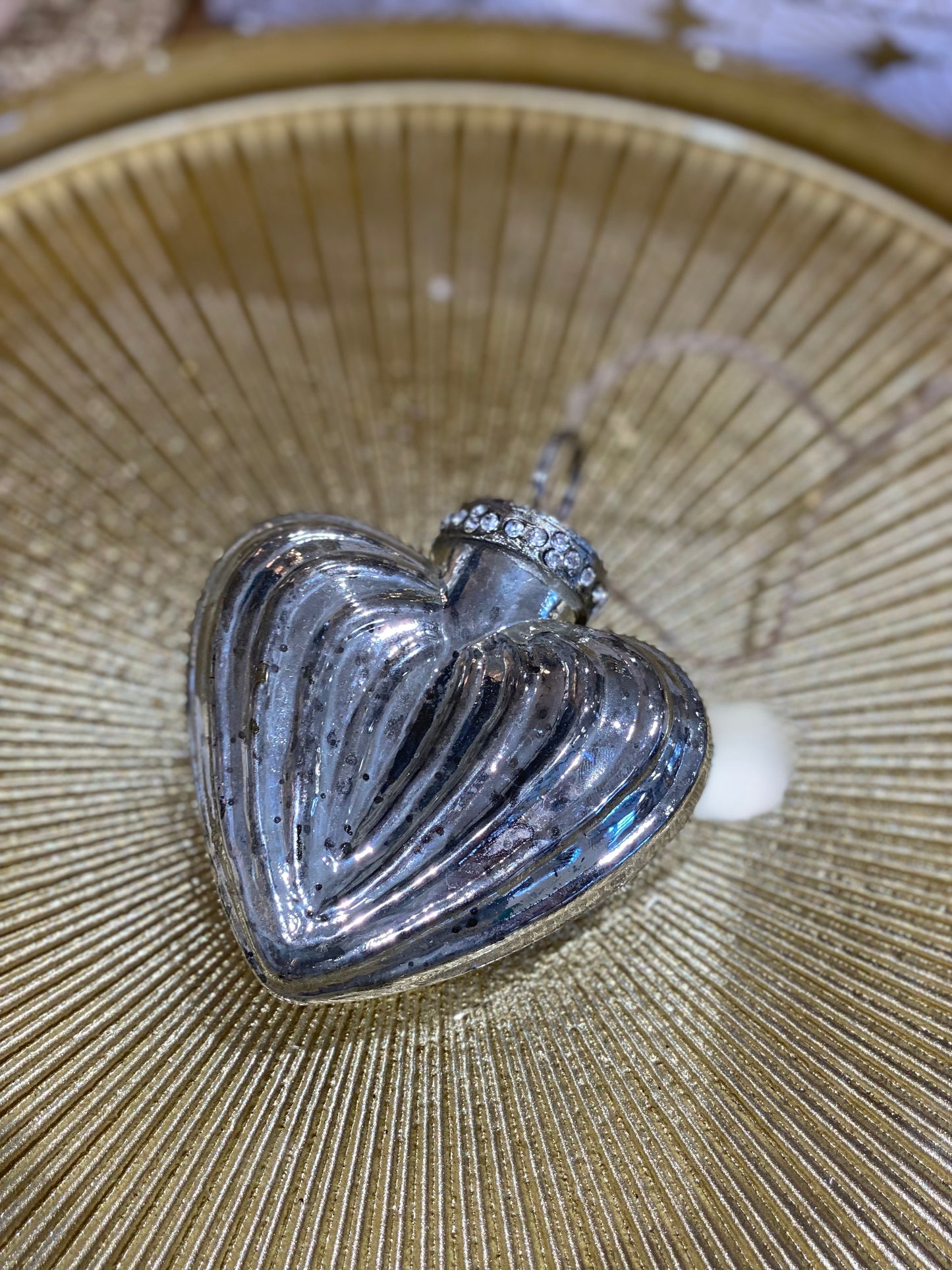 Coeur en verre à suspendre