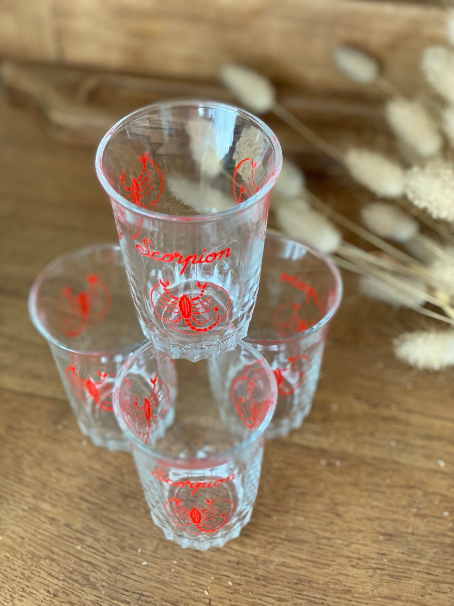 4 verres sirop berger vintage