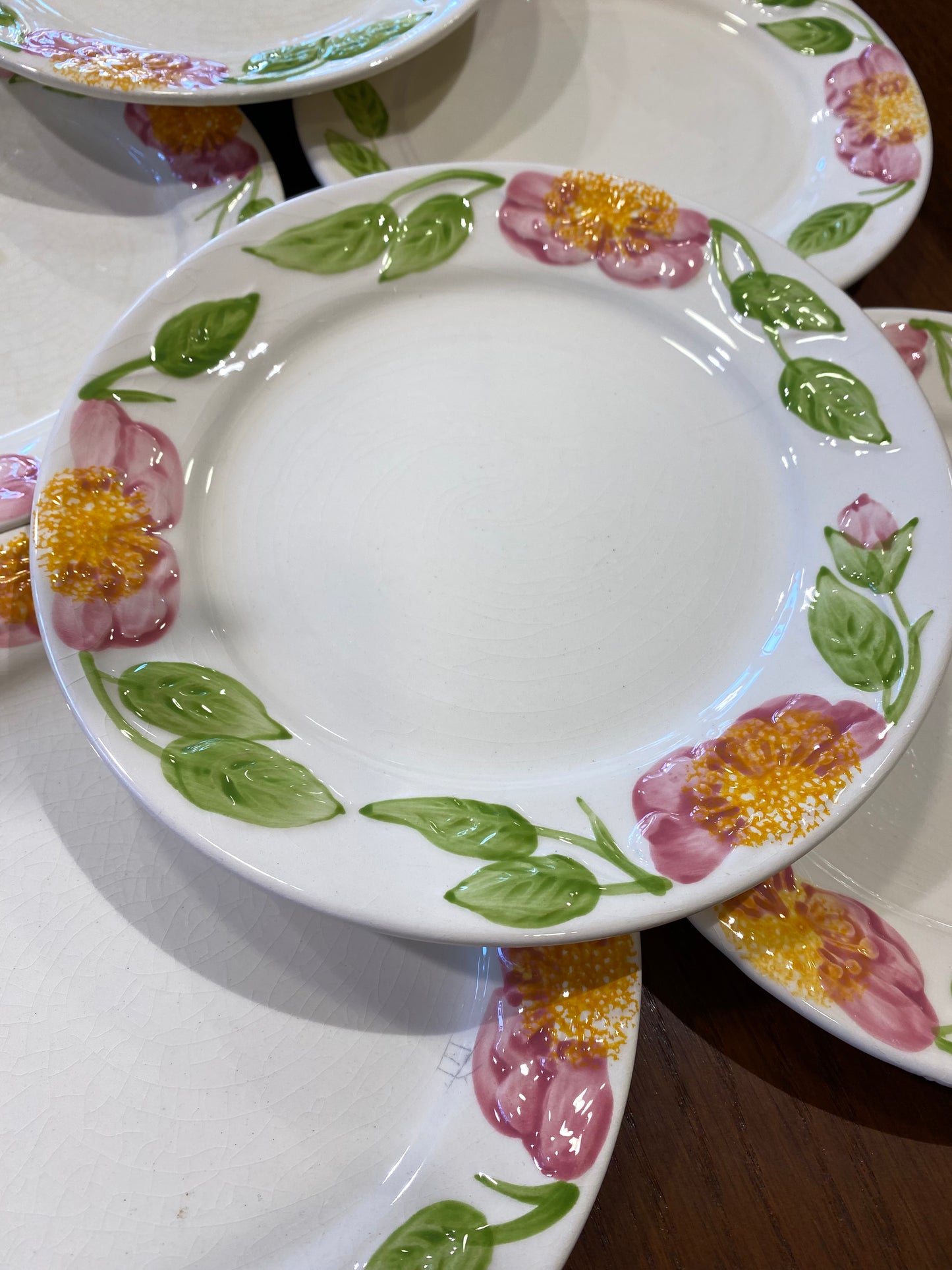 LOT DE 8 PETITES ASSIETTES BARBOTINE FLEURS