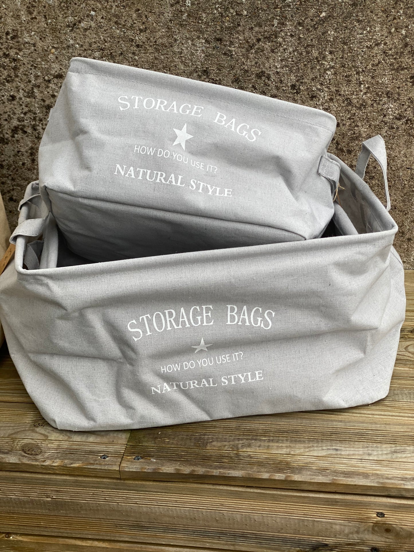 LOT de 4 CORBEILLES en TOILE