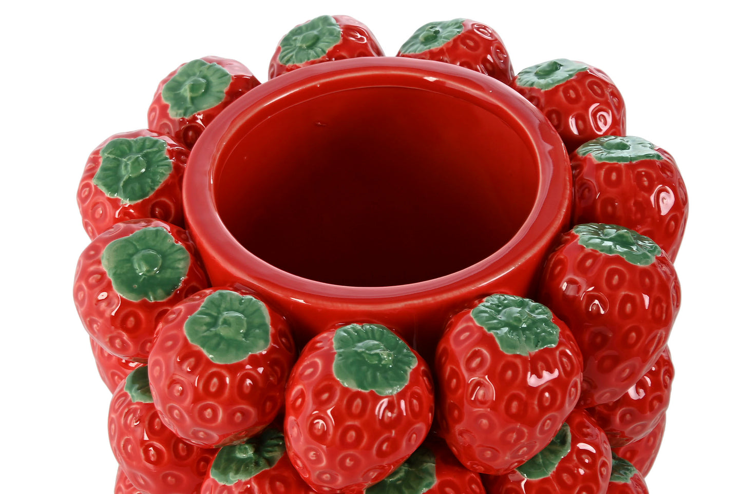 Vase en grès fraises