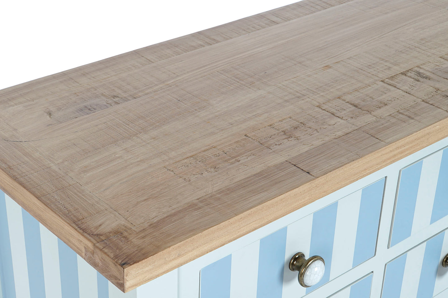 Console rayée blanc / bleu