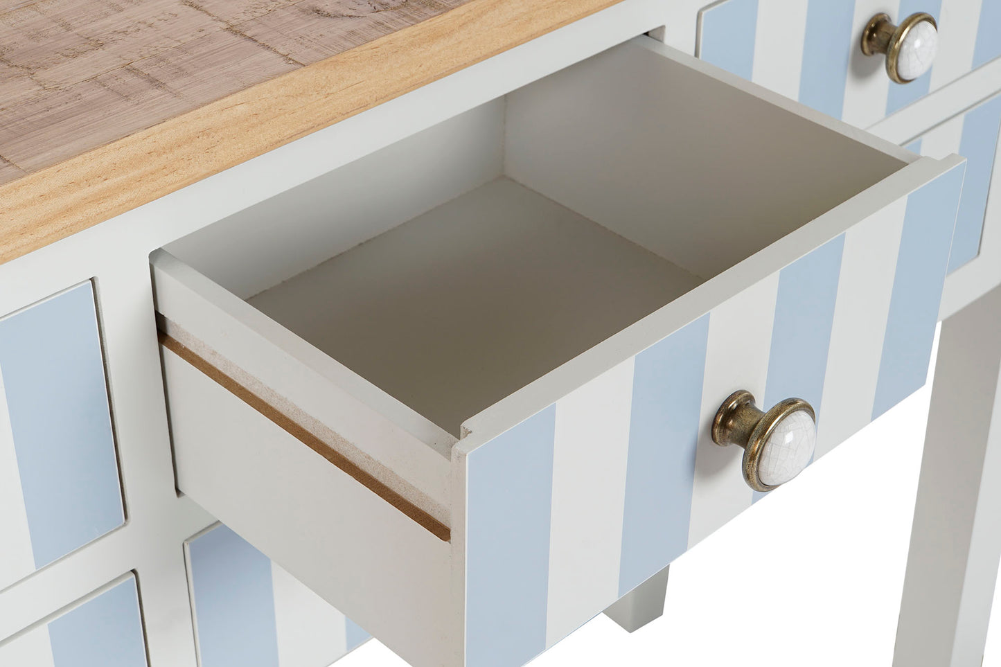 Console rayée blanc / bleu