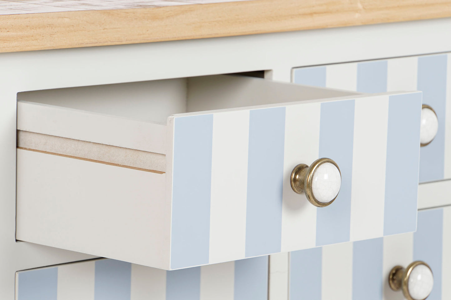Console rayée blanc / bleu