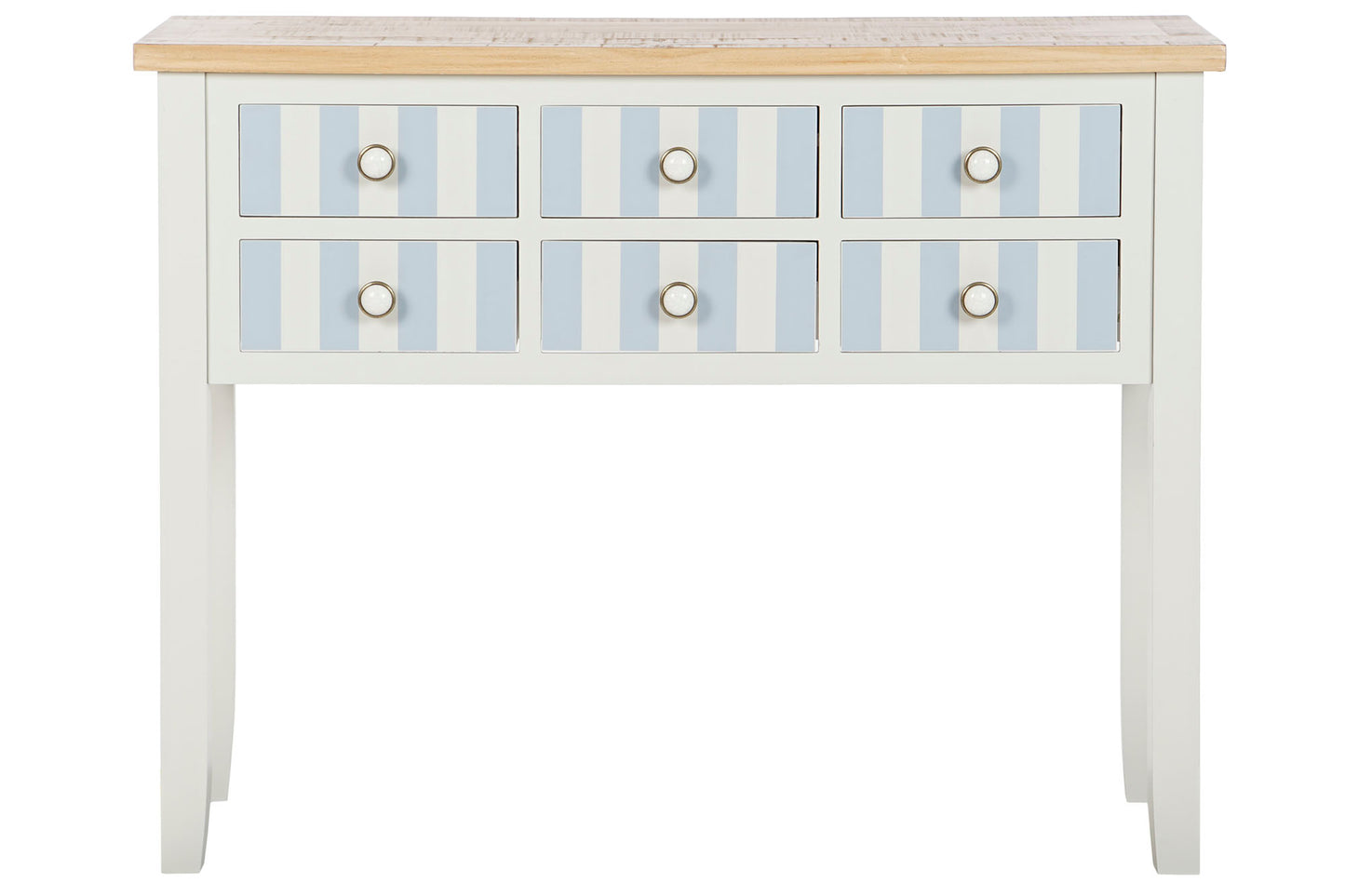 Console rayée blanc / bleu