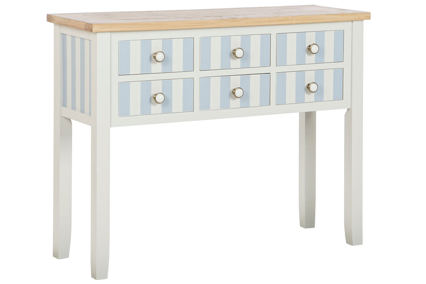 Console rayée blanc / bleu