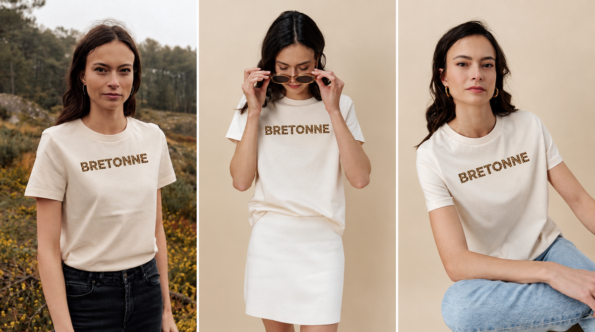 T-shirt femme Texte léopard "BRETONNE" - Breizh club