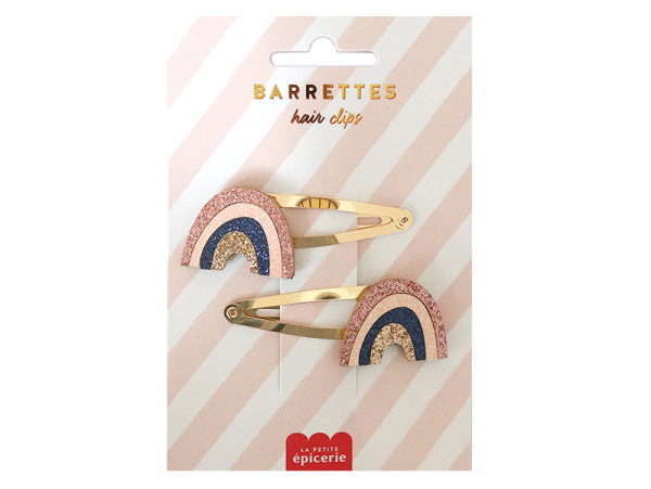 2 Barrettes cheveux - Arc-en-ciel