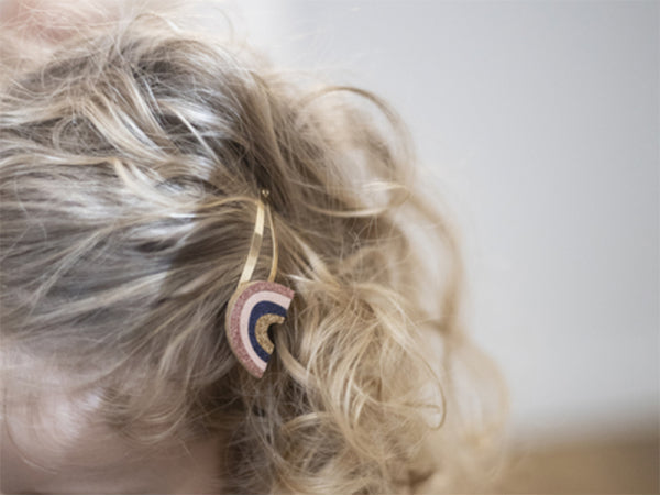 2 Barrettes cheveux - Arc-en-ciel