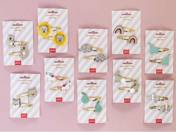 2 Barrettes cheveux - Arc-en-ciel