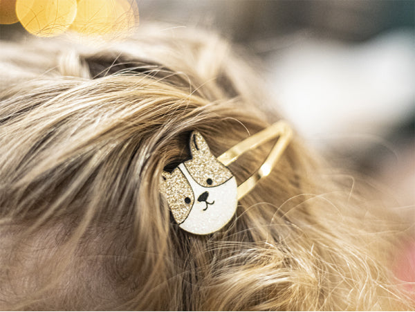 2 Barrettes cheveux - Chien et chat