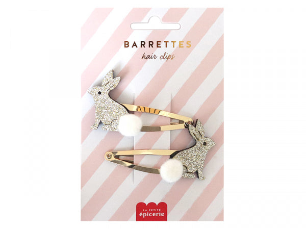 2 Barrettes cheveux - Lapins