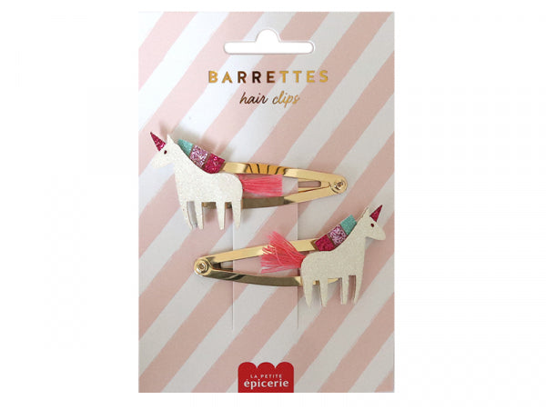 2 Barrettes cheveux - Licornes