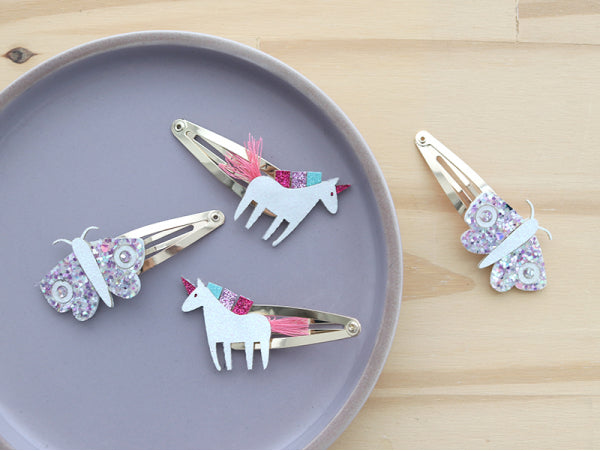 2 Barrettes cheveux - Licornes