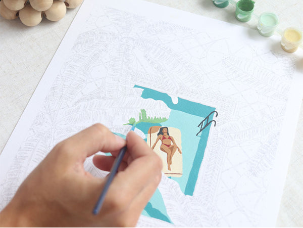 Coffret peinture au numéro - Daydreamin g par Nora Dong