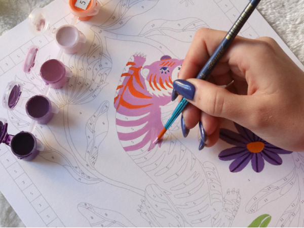 Coffret peinture au numéro - Tigre Fleuri par Limistic