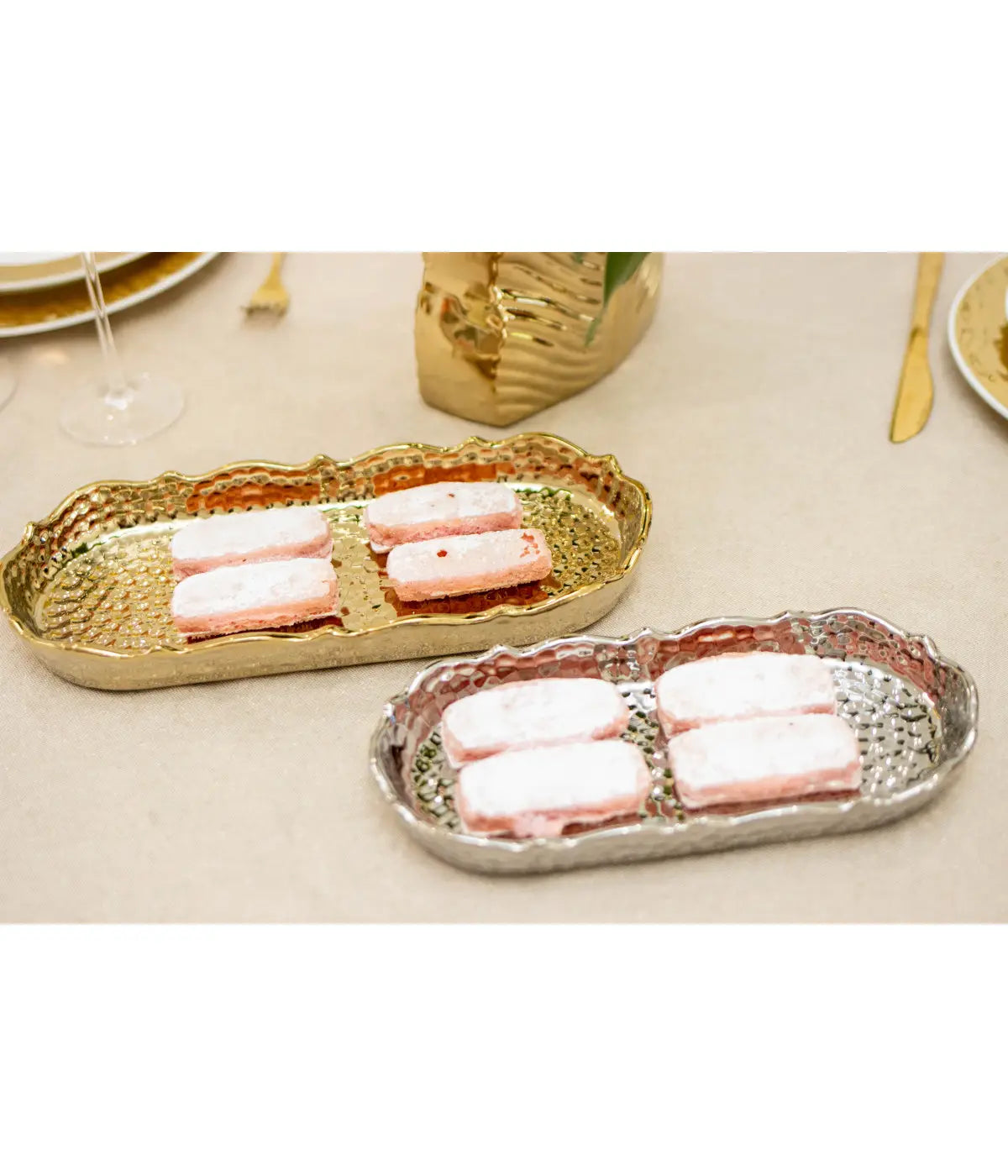 Coupelle rectangulaire dorée